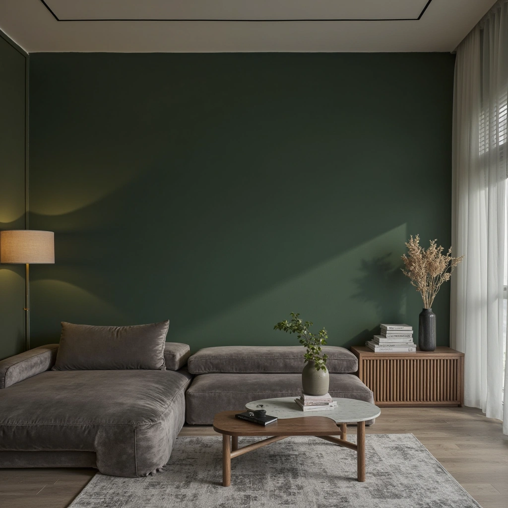 Modern and Minimalist: Dark Green and Grey