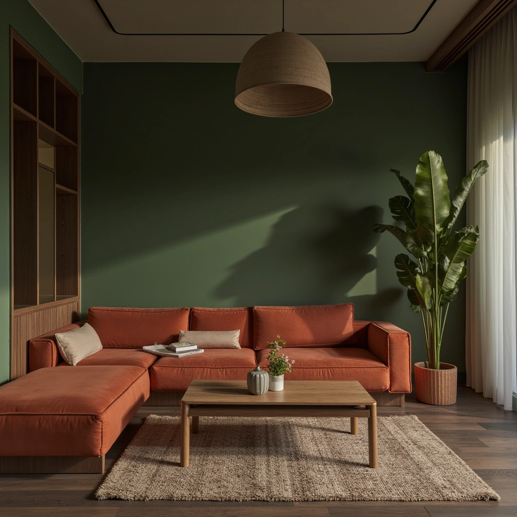 Rustic and Cozy: Dark Green and Orange