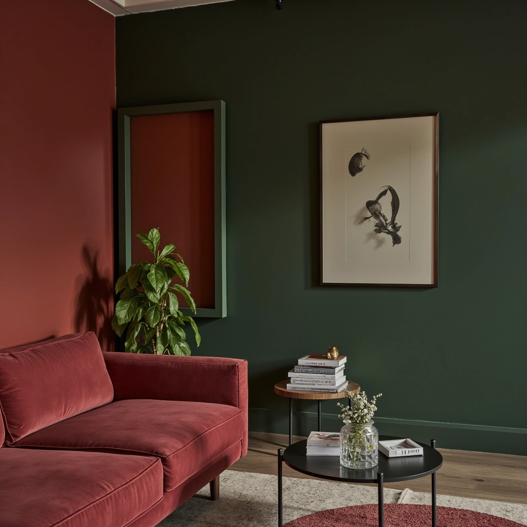 Dramatic and Daring: Dark Green and Red
