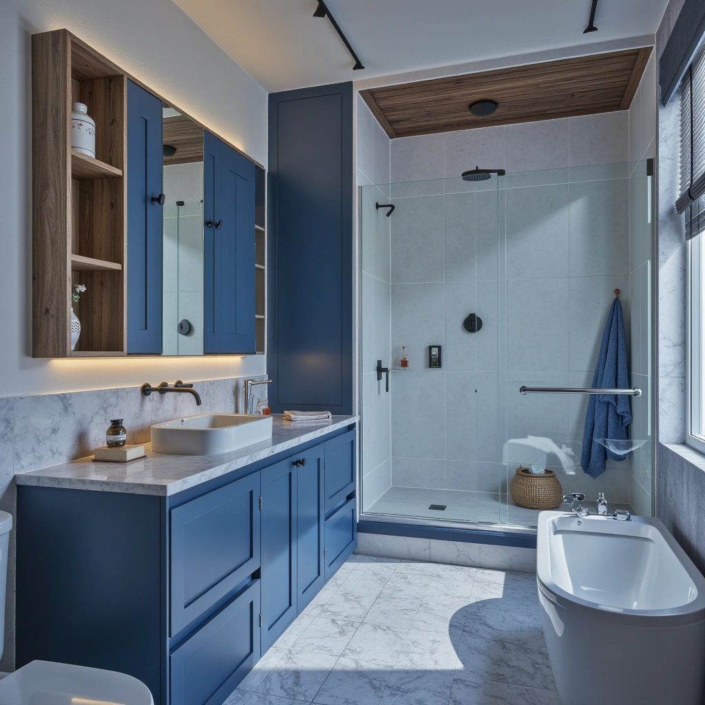 The Beauty of Blue and White Bathrooms