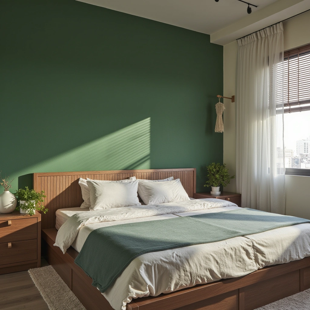5. Green Accent Wall