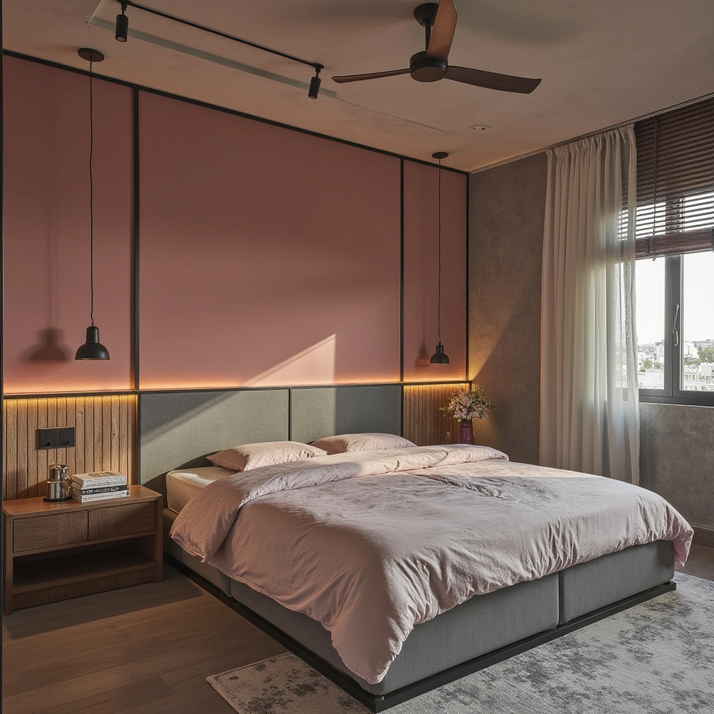 15. Japandi Pink and Industrial Elements