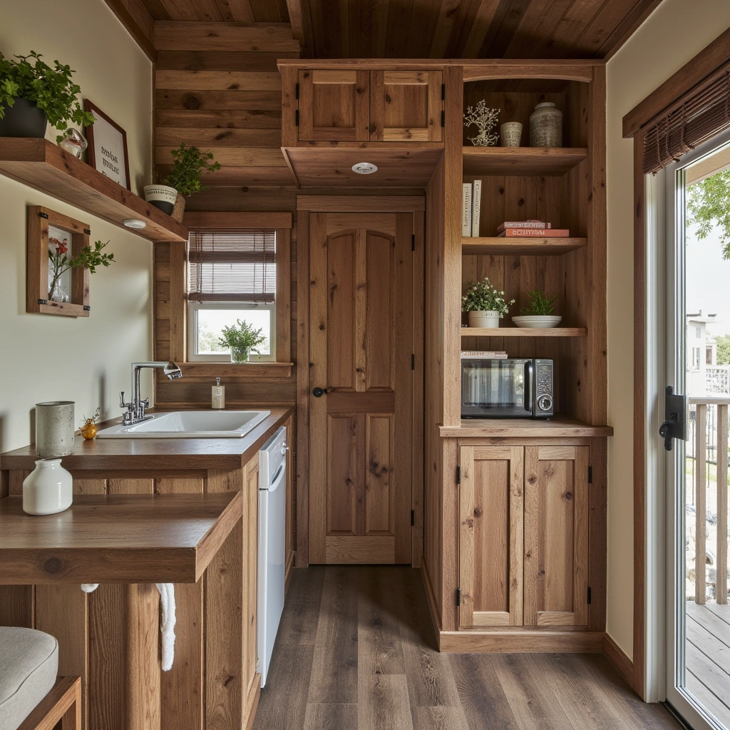 14. Rustic Wood Accents for a Warm, Inviting Feel