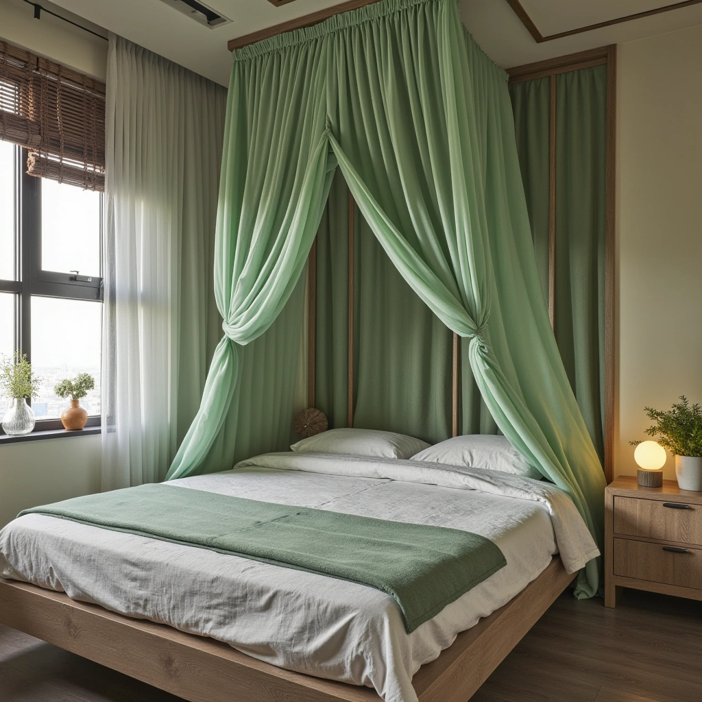 14. Green Canopy Bed