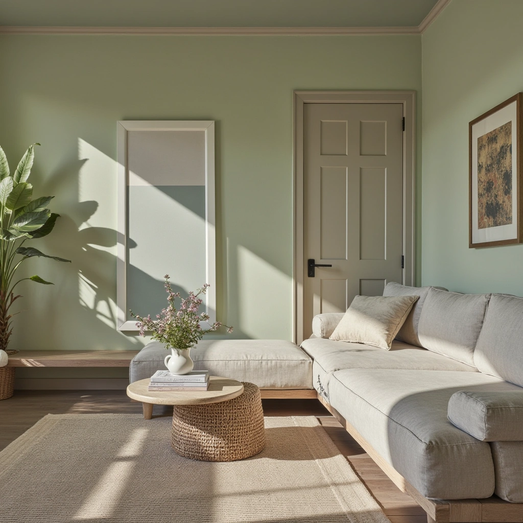 12. Coastal-Inspired Sage Green Living Room