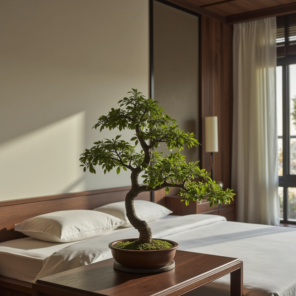 Idea 1: Minimalist Zen with Bonsai Trees