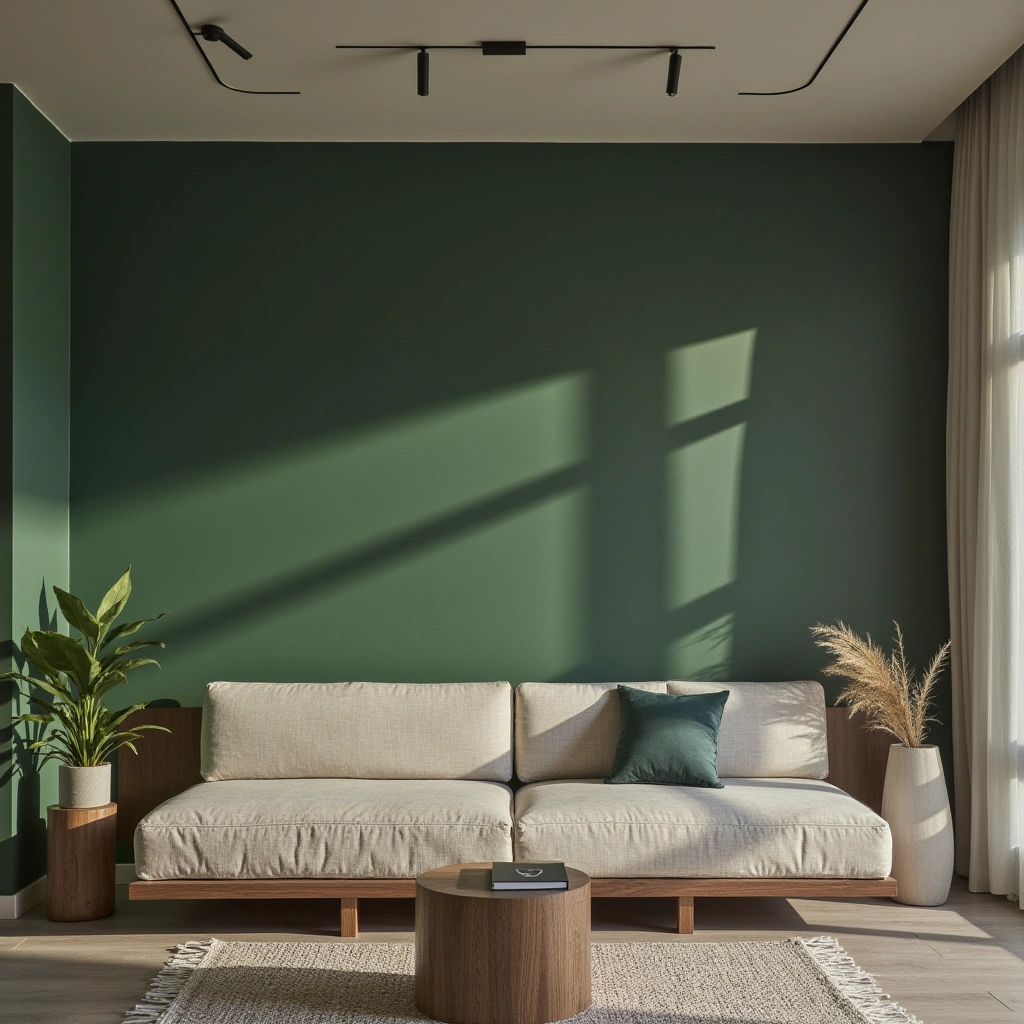 Create a Focal Point: Dark Green Accent Wall