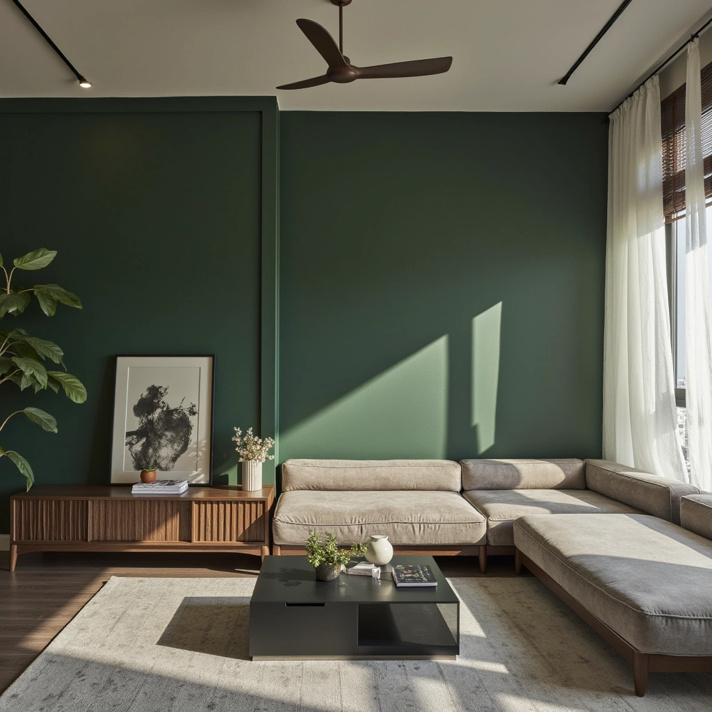 Elegant Contrast: Dark Green and White